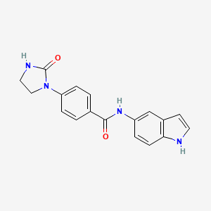 molecular formula C18H16N4O2 B1652012 N-(1H-indol-5-yl)-4-(2-oxoimidazolidin-1-yl)benzamide CAS No. 1376266-53-3