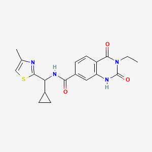 N-[cyclopropyl(4-methyl-1,3-thiazol-2-yl)methyl]-3-ethyl-2,4-dioxo-1,2,3,4-tetrahydroquinazoline-7-carboxamide