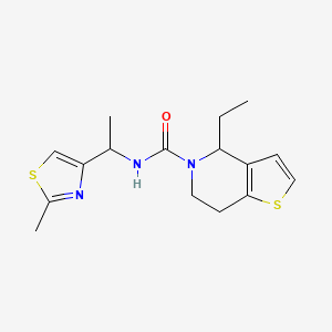 molecular formula C16H21N3OS2 B1652014 4-ethyl-N-[1-(2-methyl-1,3-thiazol-4-yl)ethyl]-4H,5H,6H,7H-thieno[3,2-c]pyridine-5-carboxamide CAS No. 1376271-29-2