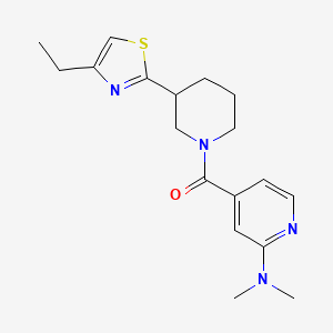 molecular formula C18H24N4OS B1652018 4-[3-(4-ethyl-1,3-thiazol-2-yl)piperidine-1-carbonyl]-N,N-dimethylpyridin-2-amine CAS No. 1376300-29-6