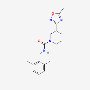 3-(5-methyl-1,2,4-oxadiazol-3-yl)-N-[(2,4,6-trimethylphenyl)methyl]piperidine-1-carboxamide