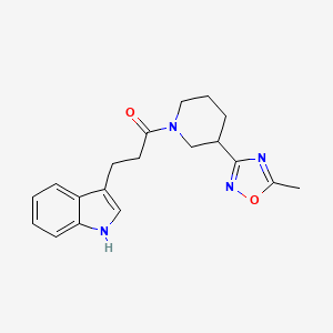 molecular formula C19H22N4O2 B1652022 3-(1H-indol-3-yl)-1-[3-(5-methyl-1,2,4-oxadiazol-3-yl)piperidin-1-yl]propan-1-one CAS No. 1376326-34-9
