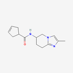 molecular formula C14H19N3O B1652026 N-{2-methyl-5H,6H,7H,8H-imidazo[1,2-a]pyridin-6-yl}cyclopent-3-ene-1-carboxamide CAS No. 1376357-99-1