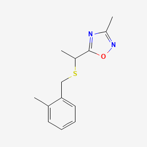 3-Methyl-5-(1-{[(2-methylphenyl)methyl]sulfanyl}ethyl)-1,2,4-oxadiazole