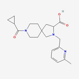 molecular formula C20H27N3O3 B1652035 8-(Cyclopropylcarbonyl)-2-[(6-methyl-2-pyridinyl)methyl]-2,8-diazaspiro[4.5]decane-3-carboxylic acid CAS No. 1377829-65-6