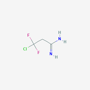 molecular formula C3H5ClF2N2 B1652041 3-Chloro-3,3-difluoropropanimidamide CAS No. 1378820-88-2