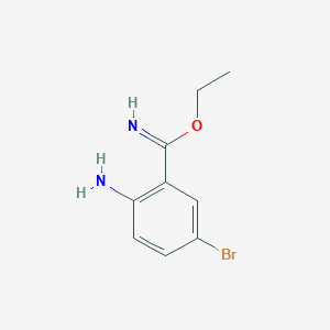 molecular formula C9H11BrN2O B1652049 Ethyl 2-amino-5-bromobenzenecarboximidate CAS No. 1379332-10-1