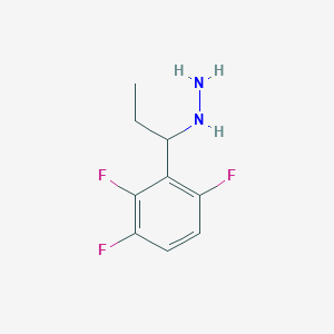 molecular formula C9H11F3N2 B1652052 1-(2,3,6-Trifluorophenyl)propylhydrazine CAS No. 1379352-62-1