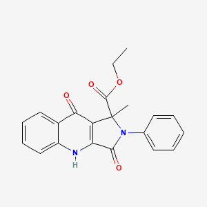 Ethyl 1-methyl-3,9-dioxo-2-phenyl-2,3,4,9-tetra-hydro-1h-pyrrolo[3,4-b]quinoline-1-carboxylate