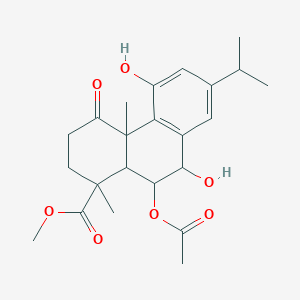 molecular formula C23H30O7 B1652058 NCGC00380382-01_C23H30O7_1-Phenanthrenecarboxylic acid, 10-(acetyloxy)-1,2,3,4,4a,9,10,10a-octahydro-5,9-dihydroxy-1,4a-dimethyl-7-(1-methylethyl)-4-oxo-, methyl ester CAS No. 1379770-00-9