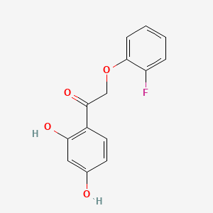 molecular formula C14H11FO4 B1652060 Ethanone, 1-(2,4-dihydroxyphenyl)-2-(2-fluorophenoxy)- CAS No. 137987-82-7