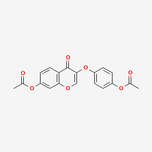 molecular formula C19H14O7 B1652061 4H-1-Benzopyran-4-one, 7-(acetyloxy)-3-(4-(acetyloxy)phenoxy)- CAS No. 137988-22-8