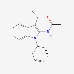 molecular formula C18H18N2O B1652066 Acetamide, N-(3-ethyl-1-phenyl-1H-indol-2-yl)- CAS No. 138349-53-8