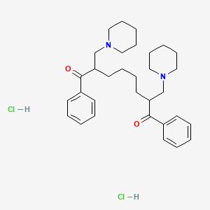 molecular formula C32H46Cl2N2O2 B1652068 2,7-Bis(1-piperidinylmethyl)-1,8-diphenyl-1,8-octanedione dihydrochloride CAS No. 138371-26-3