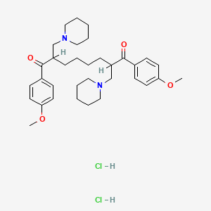 molecular formula C34H50Cl2N2O4 B1652069 1,8-Bis(4-methoxyphenyl)-2,7-bis(1-piperidinylmethyl)-1,8-octanedione dihydrochloride CAS No. 138371-27-4