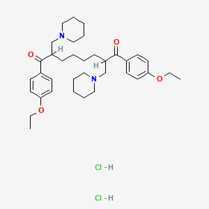 molecular formula C36H54Cl2N2O4 B1652070 1,8-Bis(4-ethoxyphenyl)-2,7-bis(1-piperidinylmethyl)-1,8-octanedione dihydrochloride CAS No. 138371-28-5