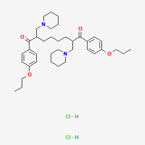 molecular formula C38H58Cl2N2O4 B1652071 2,7-Bis(1-piperidinylmethyl)-1,8-bis(4-propoxyphenyl)-1,8-octanedione dihydrochloride CAS No. 138371-29-6