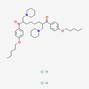 molecular formula C42H66Cl2N2O4 B1652073 1,8-Bis(4-(pentyloxy)phenyl)-2,7-bis(1-piperidinylmethyl)-1,8-octanedione dihydrochloride CAS No. 138371-31-0
