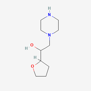 molecular formula C10H20N2O2 B1652077 2-(Piperazin-1-yl)-1-(tetrahydrofuran-2-yl)ethan-1-ol CAS No. 1384510-53-5
