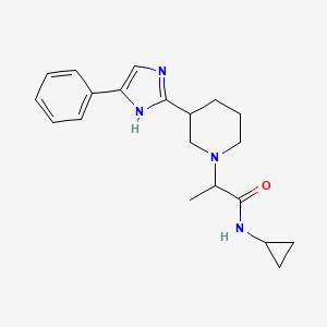 molecular formula C20H26N4O B1652078 N-cyclopropyl-2-[3-(4-phenyl-1H-imidazol-2-yl)piperidin-1-yl]propanamide CAS No. 1384533-86-1