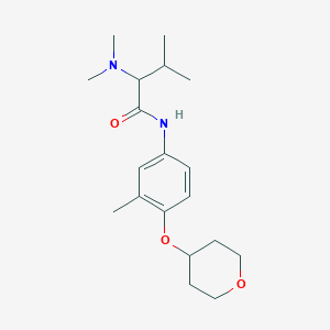 molecular formula C19H30N2O3 B1652079 2-(dimethylamino)-3-methyl-N-[3-methyl-4-(oxan-4-yloxy)phenyl]butanamide CAS No. 1384537-82-9