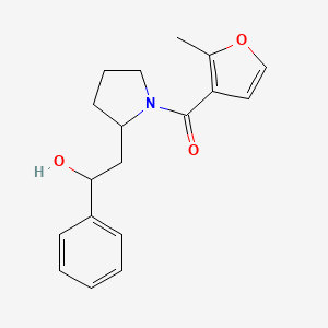 molecular formula C18H21NO3 B1652083 2-[1-(2-Methylfuran-3-carbonyl)pyrrolidin-2-yl]-1-phenylethan-1-ol CAS No. 1384582-34-6