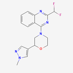 molecular formula C17H17F2N5O B1652084 2-(difluoromethyl)-4-[2-(1-methyl-1H-pyrazol-4-yl)morpholin-4-yl]quinazoline CAS No. 1384596-72-8