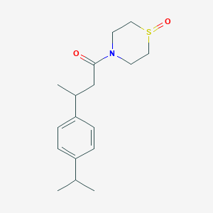 molecular formula C17H25NO2S B1652087 4-{3-[4-(Propan-2-yl)phenyl]butanoyl}-1lambda4-thiomorpholin-1-one CAS No. 1384635-76-0
