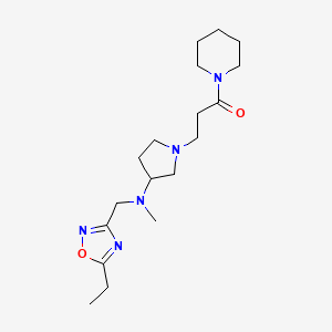 3-(3-{[(5-Ethyl-1,2,4-oxadiazol-3-yl)methyl](methyl)amino}pyrrolidin-1-yl)-1-(piperidin-1-yl)propan-1-one