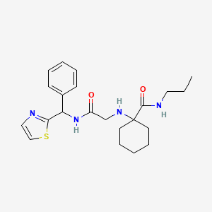 molecular formula C22H30N4O2S B1652090 1-[({[phenyl(1,3-thiazol-2-yl)methyl]carbamoyl}methyl)amino]-N-propylcyclohexane-1-carboxamide CAS No. 1384677-36-4