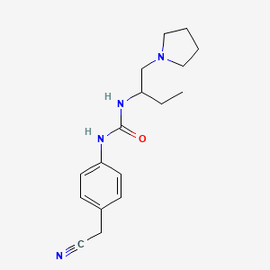 molecular formula C17H24N4O B1652091 1-[4-(Cyanomethyl)phenyl]-3-[1-(pyrrolidin-1-yl)butan-2-yl]urea CAS No. 1384680-00-5
