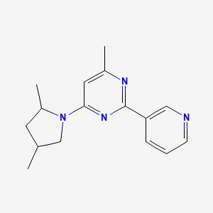 molecular formula C16H20N4 B1652093 4-(2,4-Dimethylpyrrolidin-1-yl)-6-methyl-2-(pyridin-3-yl)pyrimidine CAS No. 1384713-41-0