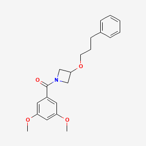 molecular formula C21H25NO4 B1652096 1-(3,5-Dimethoxybenzoyl)-3-(3-phenylpropoxy)azetidine CAS No. 1384745-75-8