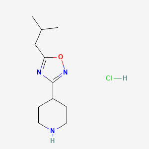 molecular formula C11H20ClN3O B1652101 4-[5-(2-Methylpropyl)-1,2,4-oxadiazol-3-yl]piperidine hydrochloride CAS No. 1385696-60-5