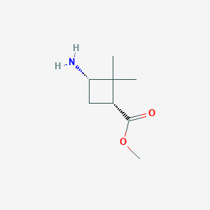molecular formula C8H15NO2 B1652133 rel-(1R,3S)-Methyl 3-amino-2,2-dimethylcyclobutanecarboxylate CAS No. 1392879-22-9