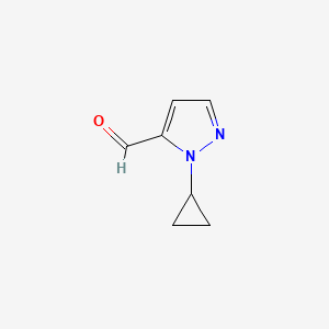 molecular formula C7H8N2O B1652141 1-Cyclopropyl-1H-pyrazole-5-carbaldehyde CAS No. 1393568-69-8
