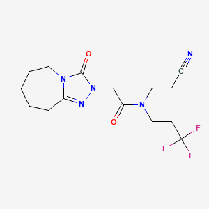 N-(2-cyanoethyl)-2-{3-oxo-2H,3H,5H,6H,7H,8H,9H-[1,2,4]triazolo[4,3-a]azepin-2-yl}-N-(3,3,3-trifluoropropyl)acetamide