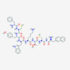 B165216 Phenylalanyl-cysteinyl-tyrosyl-tryptophyl-lysyl-threonyl-cysteinyl-N-naphthylalanine amide CAS No. 138248-87-0