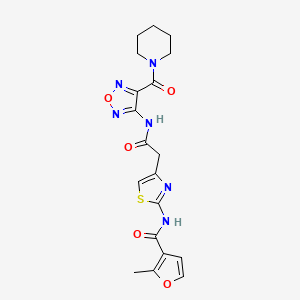 molecular formula C19H20N6O5S B1652160 2-methyl-N-[4-({[4-(piperidine-1-carbonyl)-1,2,5-oxadiazol-3-yl]carbamoyl}methyl)-1,3-thiazol-2-yl]furan-3-carboxamide CAS No. 1394690-51-7