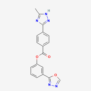 3-(1,3,4-oxadiazol-2-yl)phenyl 4-(5-methyl-4H-1,2,4-triazol-3-yl)benzoate
