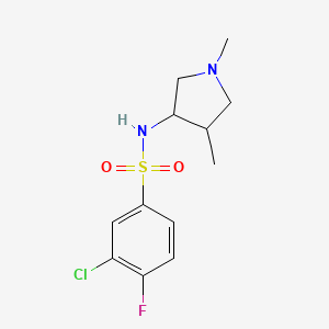 3-chloro-N-(1,4-dimethylpyrrolidin-3-yl)-4-fluorobenzene-1-sulfonamide