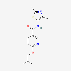 molecular formula C15H19N3O2S B1652169 N-(2,4-dimethyl-1,3-thiazol-5-yl)-6-(2-methylpropoxy)pyridine-3-carboxamide CAS No. 1394793-37-3