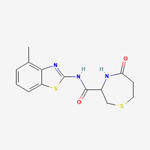 molecular formula C14H15N3O2S2 B1652173 N-(4-methylbenzo[d]thiazol-2-yl)-5-oxo-1,4-thiazepane-3-carboxamide CAS No. 1396555-82-0