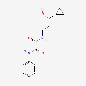 molecular formula C14H18N2O3 B1652176 N1-(3-cyclopropyl-3-hydroxypropyl)-N2-phenyloxalamide CAS No. 1396807-58-1