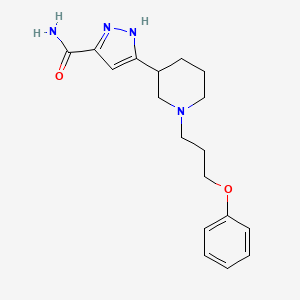 molecular formula C18H24N4O2 B1652225 3-[1-(3-phenoxypropyl)piperidin-3-yl]-1H-pyrazole-5-carboxamide CAS No. 1408076-21-0