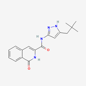 molecular formula C18H20N4O2 B1652235 N-[3-(2,2-dimethylpropyl)-1H-pyrazol-5-yl]-1-oxo-1,2-dihydroisoquinoline-3-carboxamide CAS No. 1414269-93-4