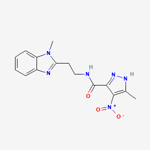 5-methyl-N-[2-(1-methyl-1H-1,3-benzodiazol-2-yl)ethyl]-4-nitro-1H-pyrazole-3-carboxamide