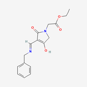 molecular formula C16H18N2O4 B1652244 1-Ethoxycarbonylmethyl-3-benzylaminomethylenepyrrolidine-2,4-dione CAS No. 141581-87-5