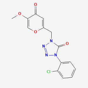 molecular formula C14H11ClN4O4 B1652253 1-(2-chlorophenyl)-4-[(5-methoxy-4-oxo-4H-pyran-2-yl)methyl]-1,4-dihydro-5H-tetrazol-5-one CAS No. 1417355-40-8