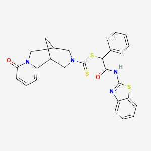 molecular formula C27H24N4O2S3 B1652254 2-(1,3-benzothiazol-2-ylamino)-2-oxo-1-phenylethyl 8-oxo-1,5,6,8-tetrahydro-2H-1,5-methanopyrido[1,2-a][1,5]diazocine-3(4H)-carbodithioate CAS No. 1417356-32-1